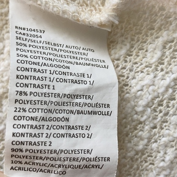 Anthropologie Cream Tiny Open Front Drape Cardigan Sweater - Picture 7 of 7